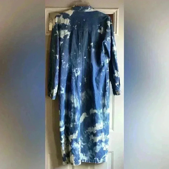 ROBBIE BEE 10 Petite Stone Washed Denim Button Down Shirt Midi Dress - Picture 8 of 12